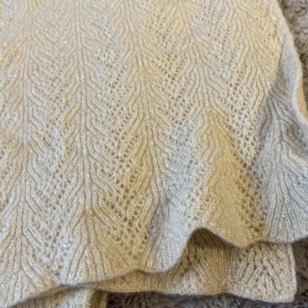 NWT Ann Taylor Cashmere Cream/Gold Scarf